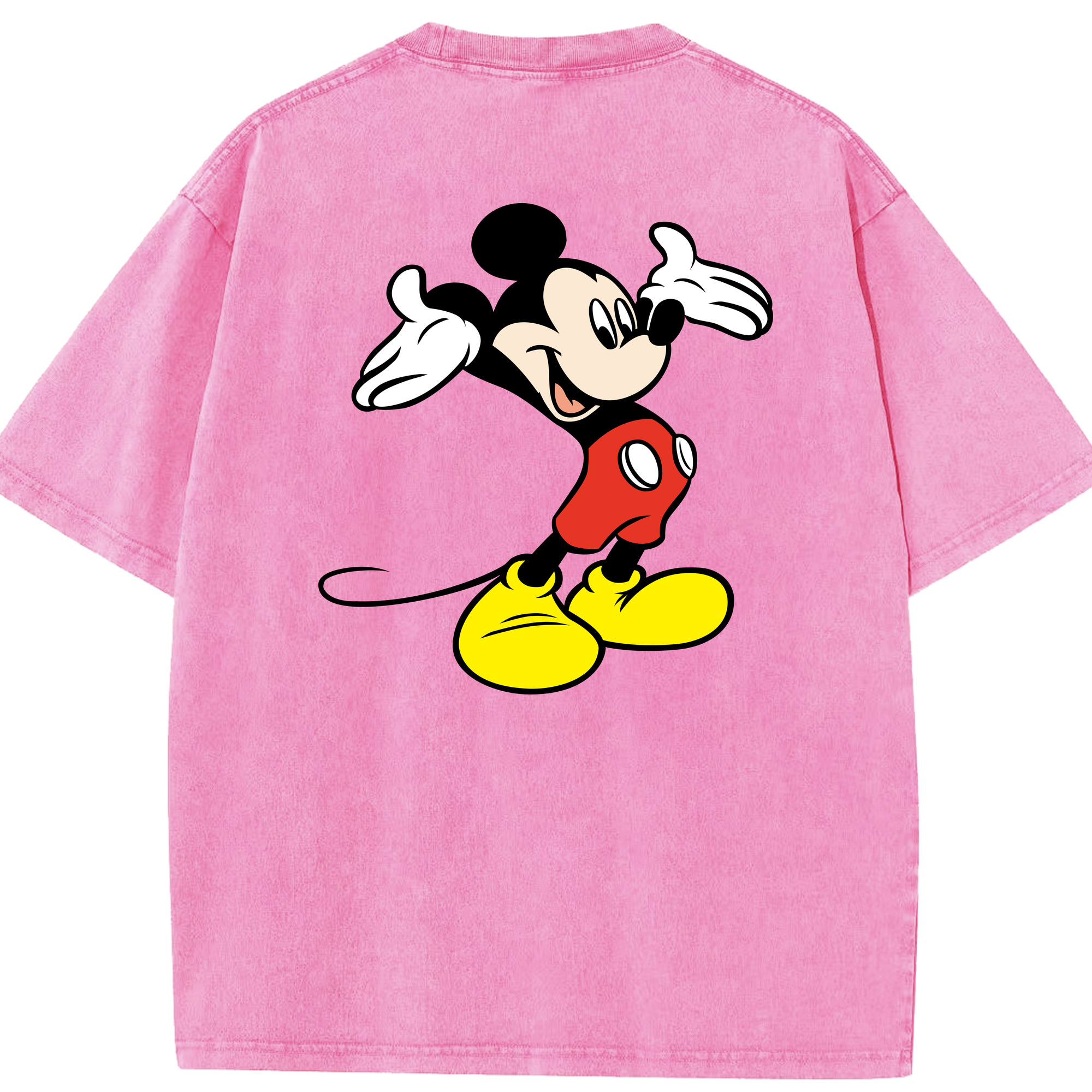 （画像用） ミッキーマウス Mickey Mouse 綿100% ヴィンテージ風 半袖Tシャツ（背面プリント）